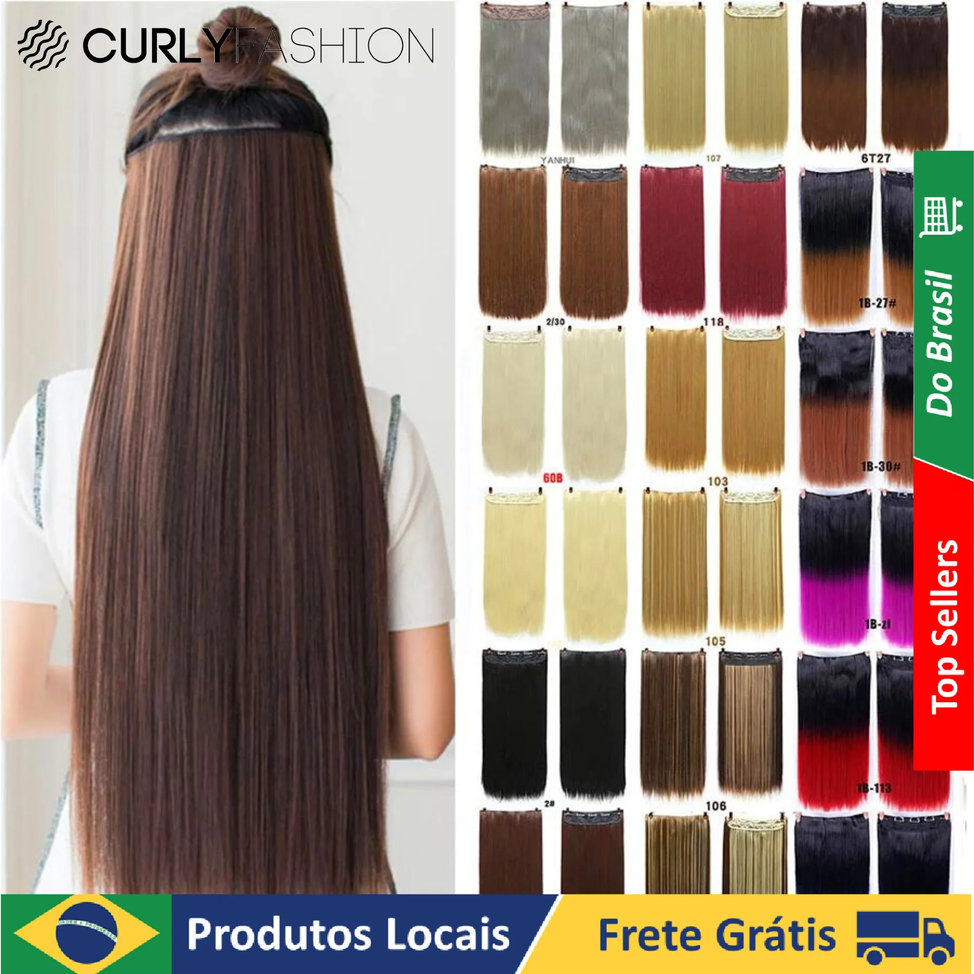 Cabelo Aplique Tic Tac 100% Orgânico 70cm