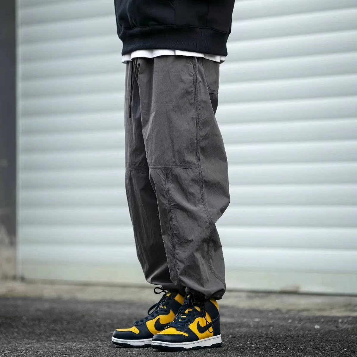 Men's Spring and Autumn New Waterproof Hip Hop Mountaineering Pants Casual Harajuku Work Pants Black Cargo Outwear Pants