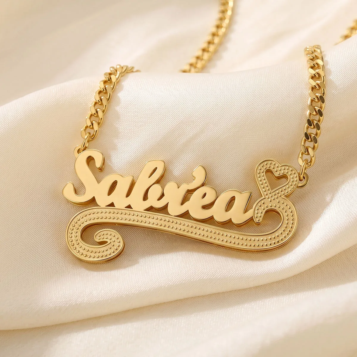 Collares de acero inoxidable con nombre personalizado para mujeres y hombres, letras personalizadas, colgante con placa de nombre chapada en oro de 18 quilates, joyería, regalo.