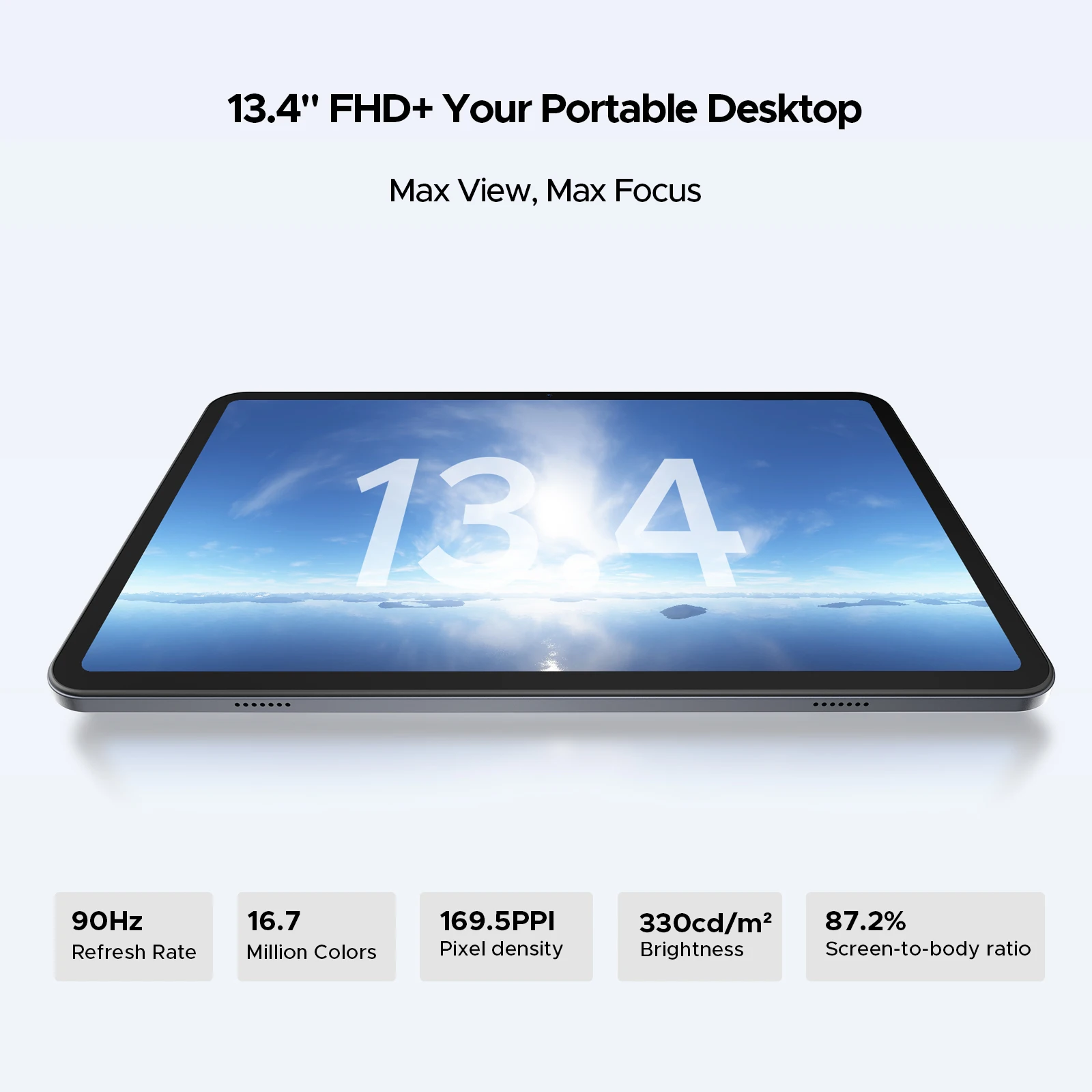 DOOGEE Tab G6 Max Tablet Android 16 32GB+256GGB شاشة 13.4 بوصة 90 هرتز بطارية 11000 مللي أمبير في الساعة 7.7 ملم رفيعة للغاية UNISOC T7280 Widevine L1