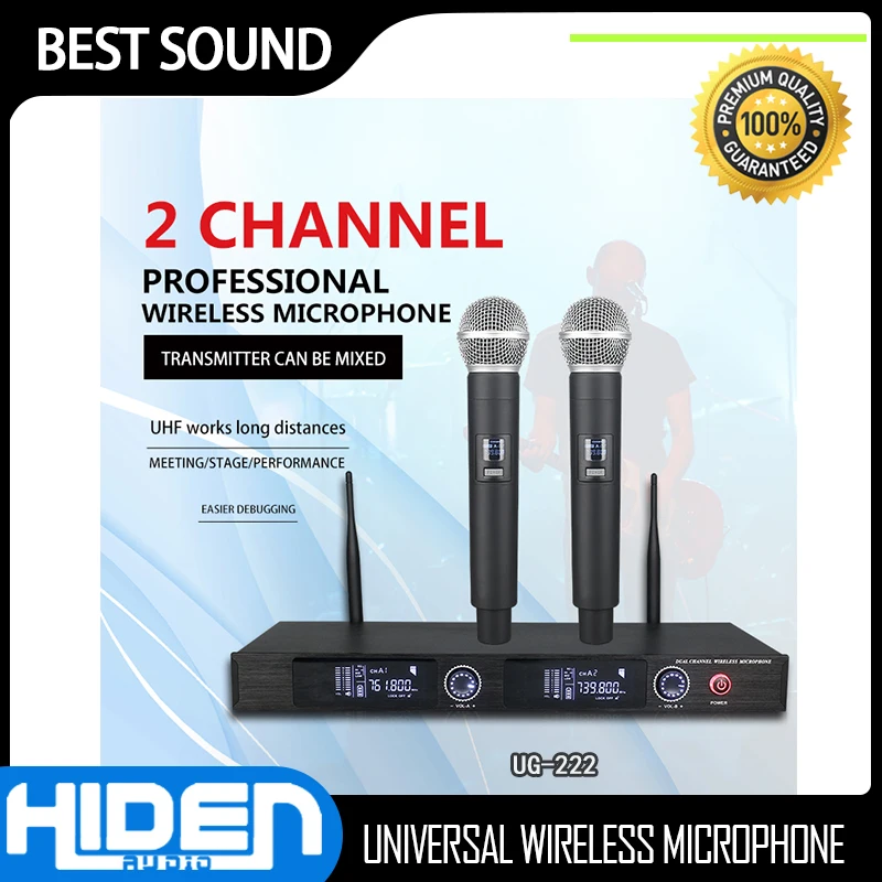 

Karaoke Wireless Microphone Handheld Dual Channels Frequency Dynamic Microfone UHF For Wedding Party Live Show Church Gaming
