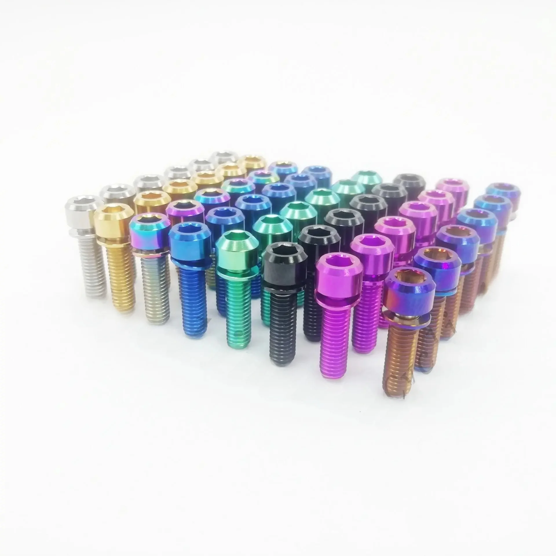 AliExpress CyclingMan Colorful Super Light Titanium Ti M5x18mm Hex Socket With Washer Round Head Bolt For Bike Bicycle Stems Handlebar 6pcs/lot