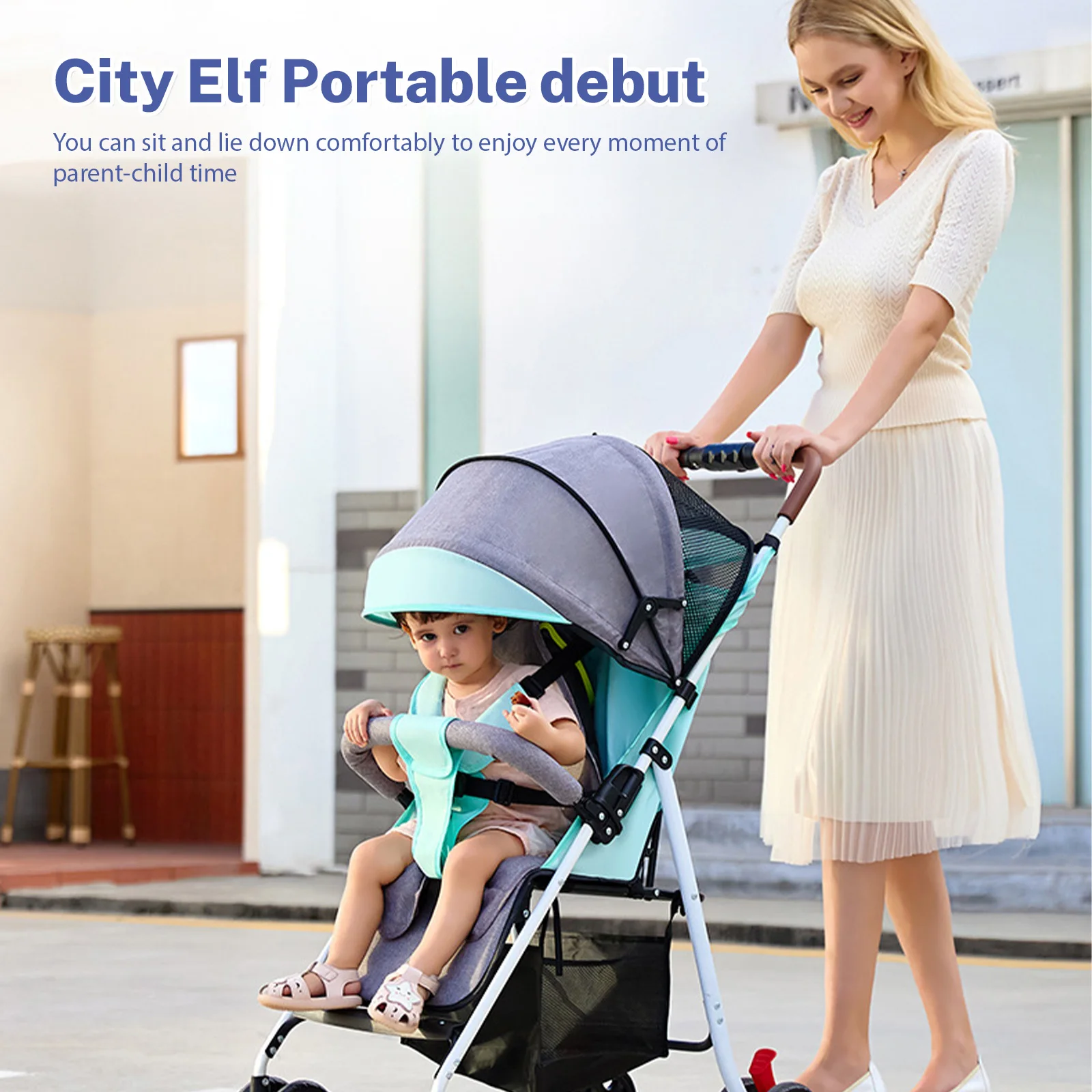 Lichte Kinderwagen, Ultracompacte En Vliegtuigvriendelijke Reiswandelwagen, Eenhandige Kinderwagen Voor Peuter