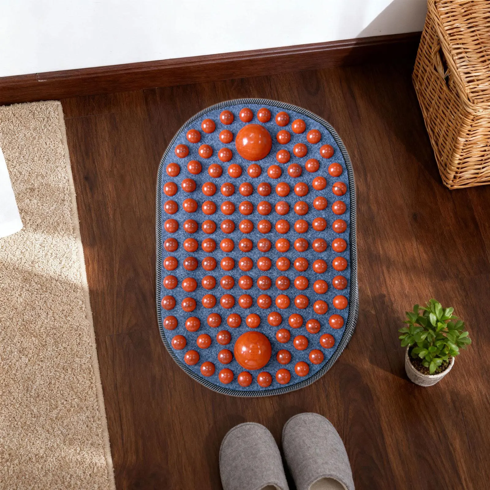 بساط تدليك القدم من الخشب الصلب الطبيعي، بساط الركض بالابر المنزلي، بساط تدليك نقطة الوخز للقدم لتعزيز دوران ميريديان