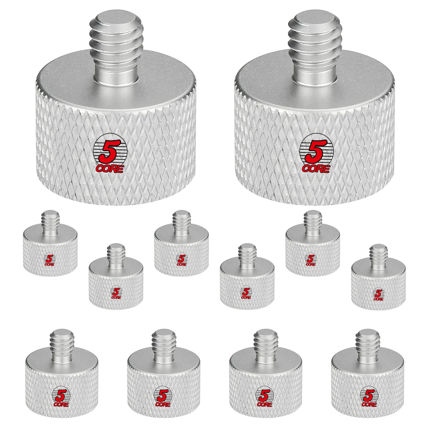 5 Core Mic Stand Adapter 12Pcs 3/8 Male to 5/8 Female Screw Thread Connector