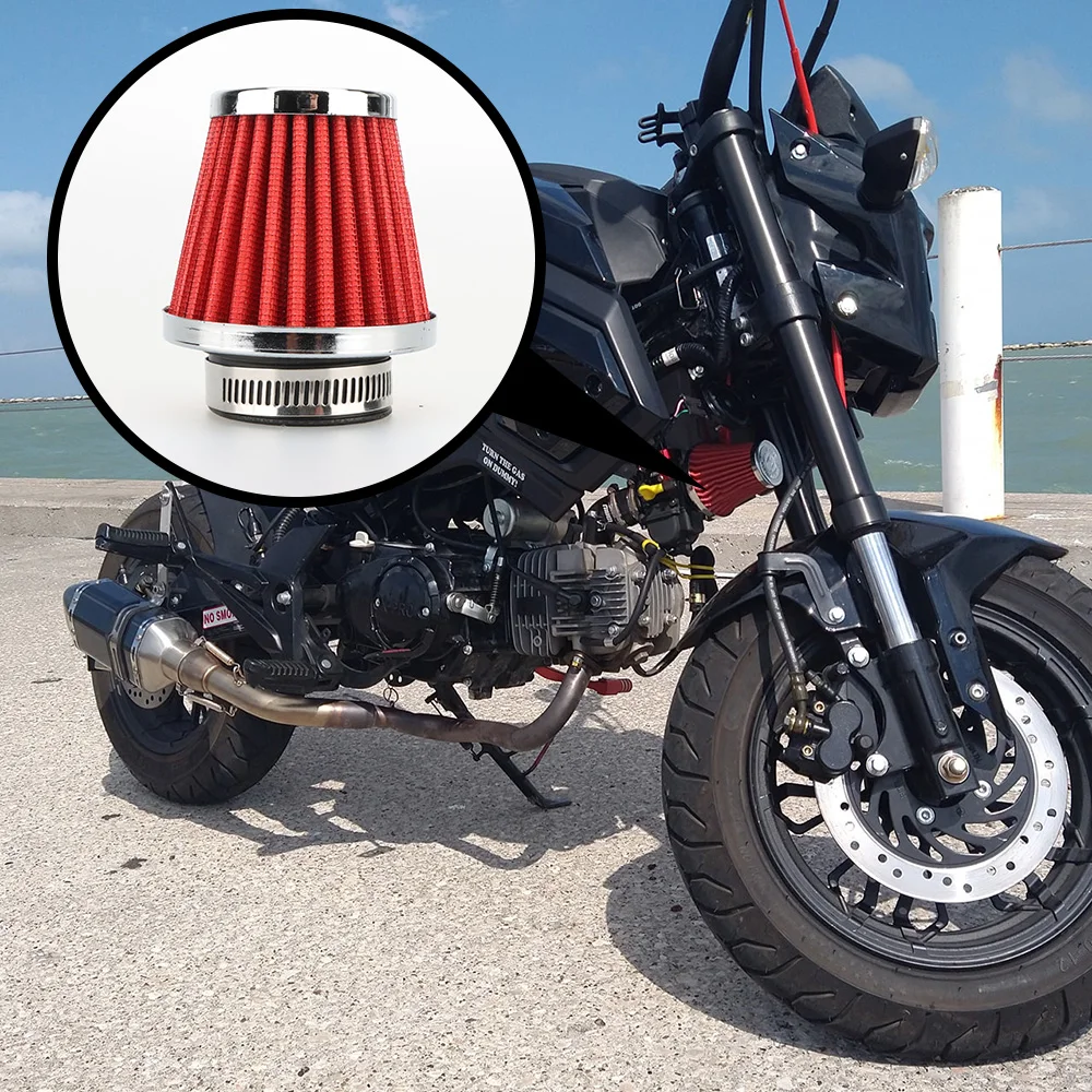 NIBBI Motorcycle High Flow Air Filter Universal Carburetor 35/42/48/55mm Air Filter Intake Pipe Cleaner Yamaha Honda Moped Car