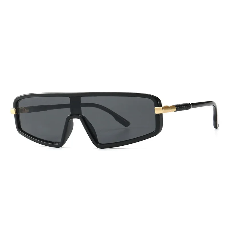 Mode Ein Stück Sonnenbrille Männer Frauen Flache Top Spiegel Gradienten Objektiv Luxus Gläser Trendy Zeigen Shades Kleine Brillen UV400 – Detail 1