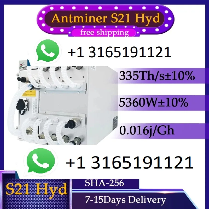 S. BEST SALES ORIGINAL NEW BUY 2 AND GET 1 FREE NEW Bitmain Antminer S21 Hyd Bitcoin Miner 335TH/s