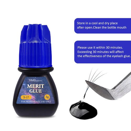 Imagen 2 del producto Logotipo personalizado coreano Hs, secado en 0,5 segundos, pegamento negro para extensión de pestañas Original Cola Hs 17 Merit