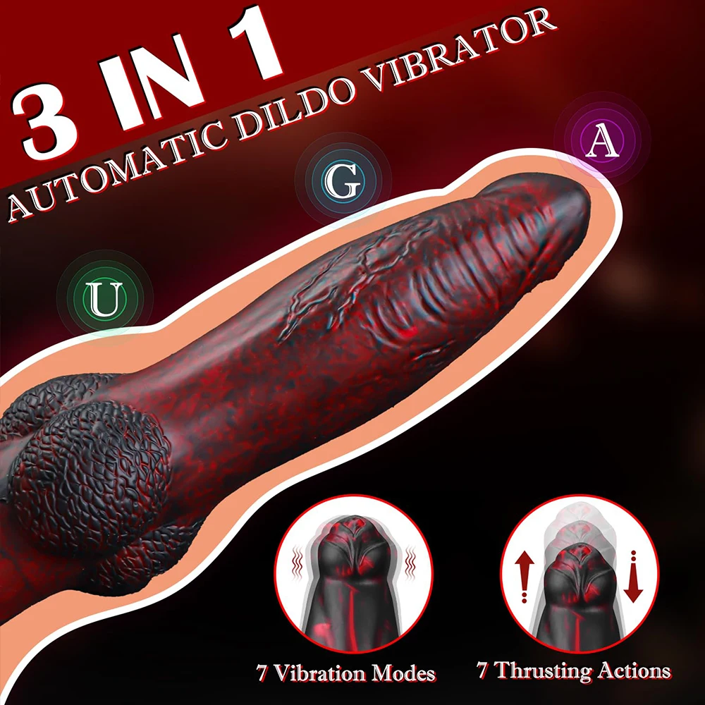 Thrusting Monster Dildo Vibrator With Suction Cup Remote Control Penis Telescopic G-spot Orgasm Adult Sex Toys For Women Gay 18+