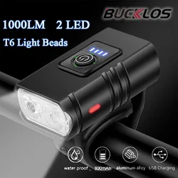 Bicycle Lights 1000 Lumen 2500mAh Road Bike Flashlight USB Rechargeable headlight Long-range Night Cycling LED Lamp