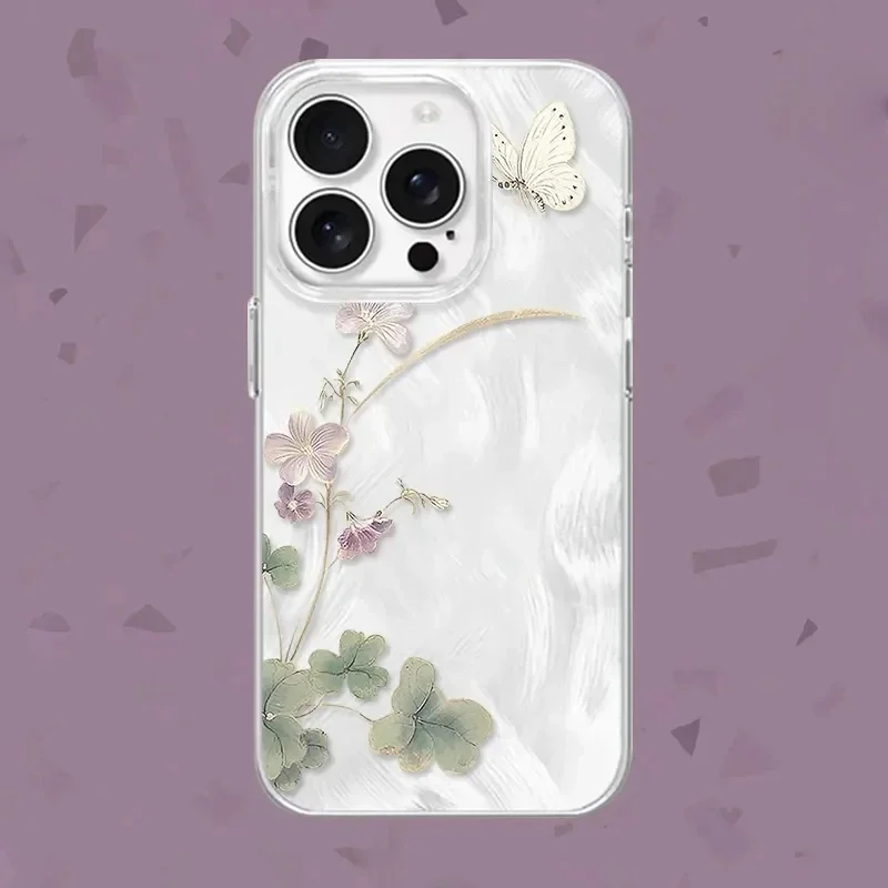 Coque de téléphone Y2K avec papillon chinois, fleur d'amour, pour Samsung Galaxy A56 A36 A26 A73 A72 A55 A54 A53 A52 A34 A33 A32 4G 5G