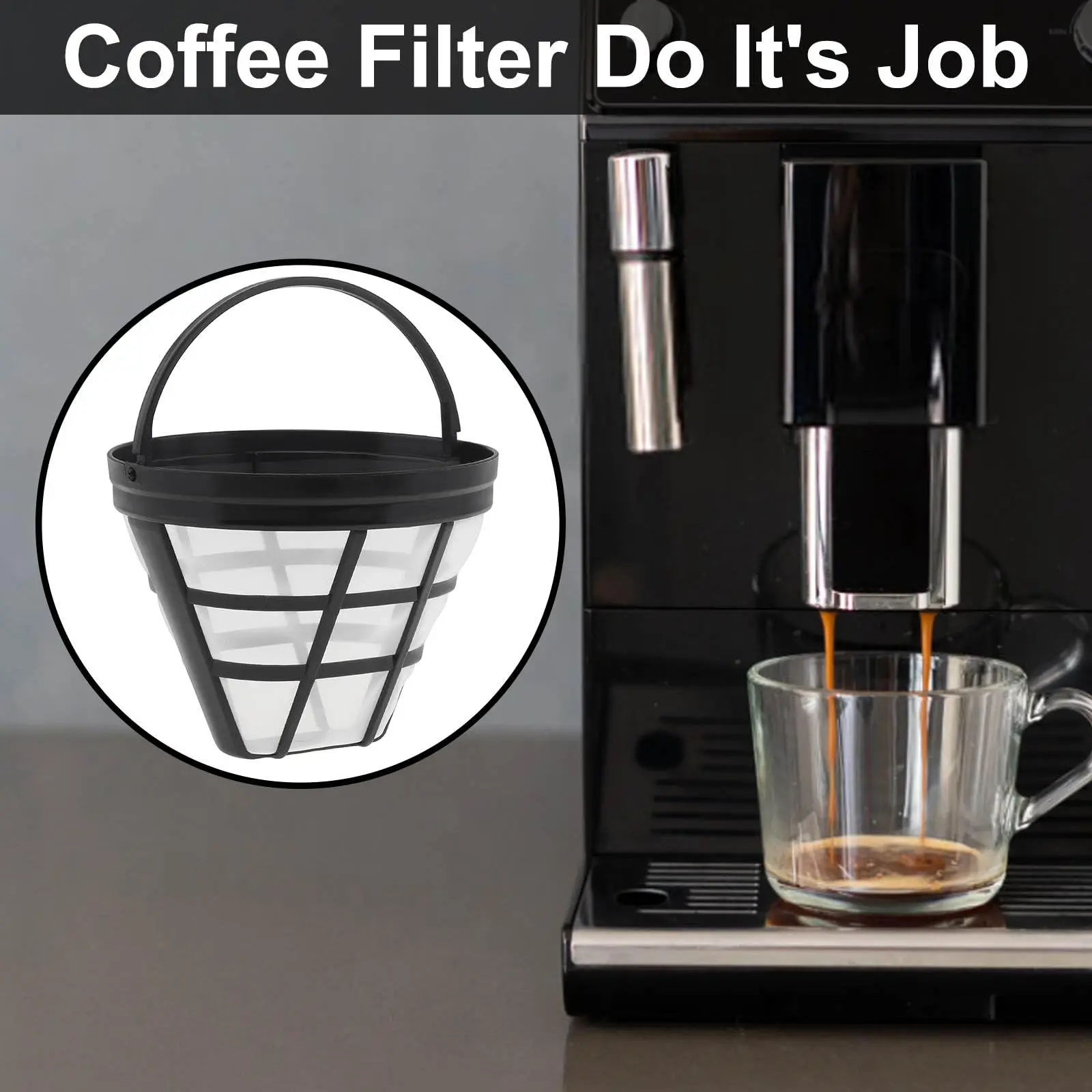 Reusable Coffee Filter Compatible With Philips HD7751 Cone Coffee Filter Suitable for 10-12Cup Brewer Coffee Machine Accessories