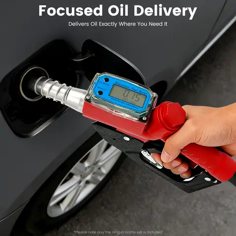 1 Inch Gasoline Nozzle Gun with Flow Meter Diesel Petrol Kerosene Refueling Fuel Oil Dispensing at Gas Stations Factories Ships