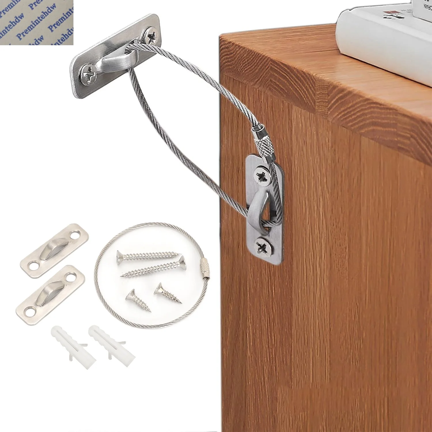 10Pcs Furniture Anchors Anti-Tip Straps Prevent Falling