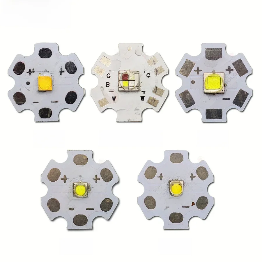 AliExpress Umaked 50PC 3W 5W 10W CREE XML XPE  T6 LED Emitter diode bead WW/W/R/G/B/RGB High Power LED chip on 16mm 20mm PCB For Bicycle/Head lamp