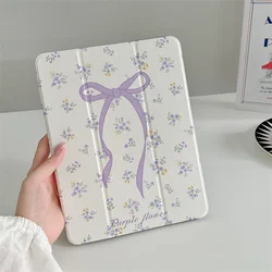 Etui na tablet Cute Flower Bow do Apple iPad Air 2024 11 cali Air5/4 10.9 iPad 5/6/7/8/9 Gen 9.7 Air 3 10.2/10.5'' mini 6/5 Etui