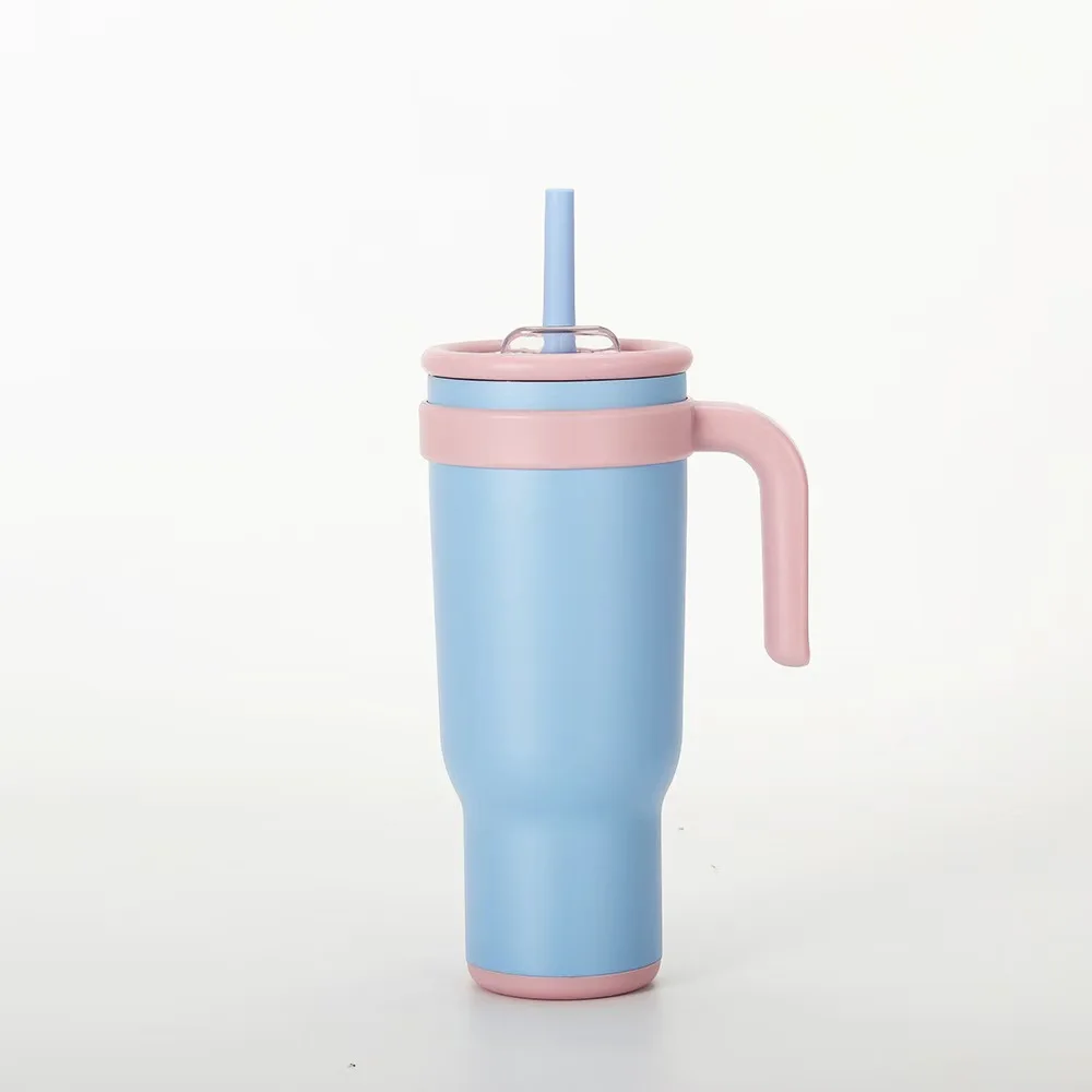 Factory direct-sale double-layer 40oz handle outdoor stainless steel large-capacity ice dispenser cup for car-mounted heat prese