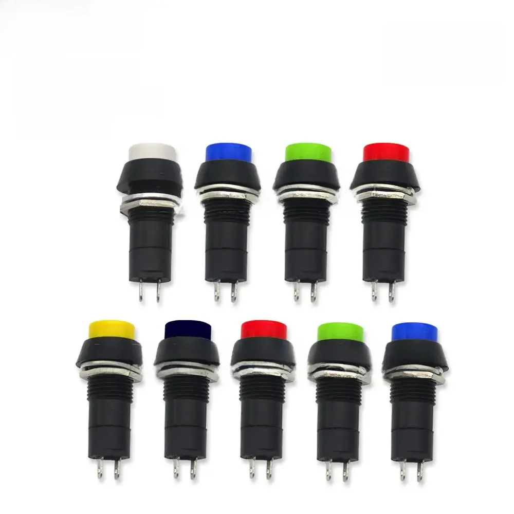 5 sztuk PBS-11A PBS-11B 12mm samoblokujący/samoodzyskujący plastikowy przełącznik wciskany chwilowy 3A 250V AC 2PIN 6 kolorów — zdjęcie 2