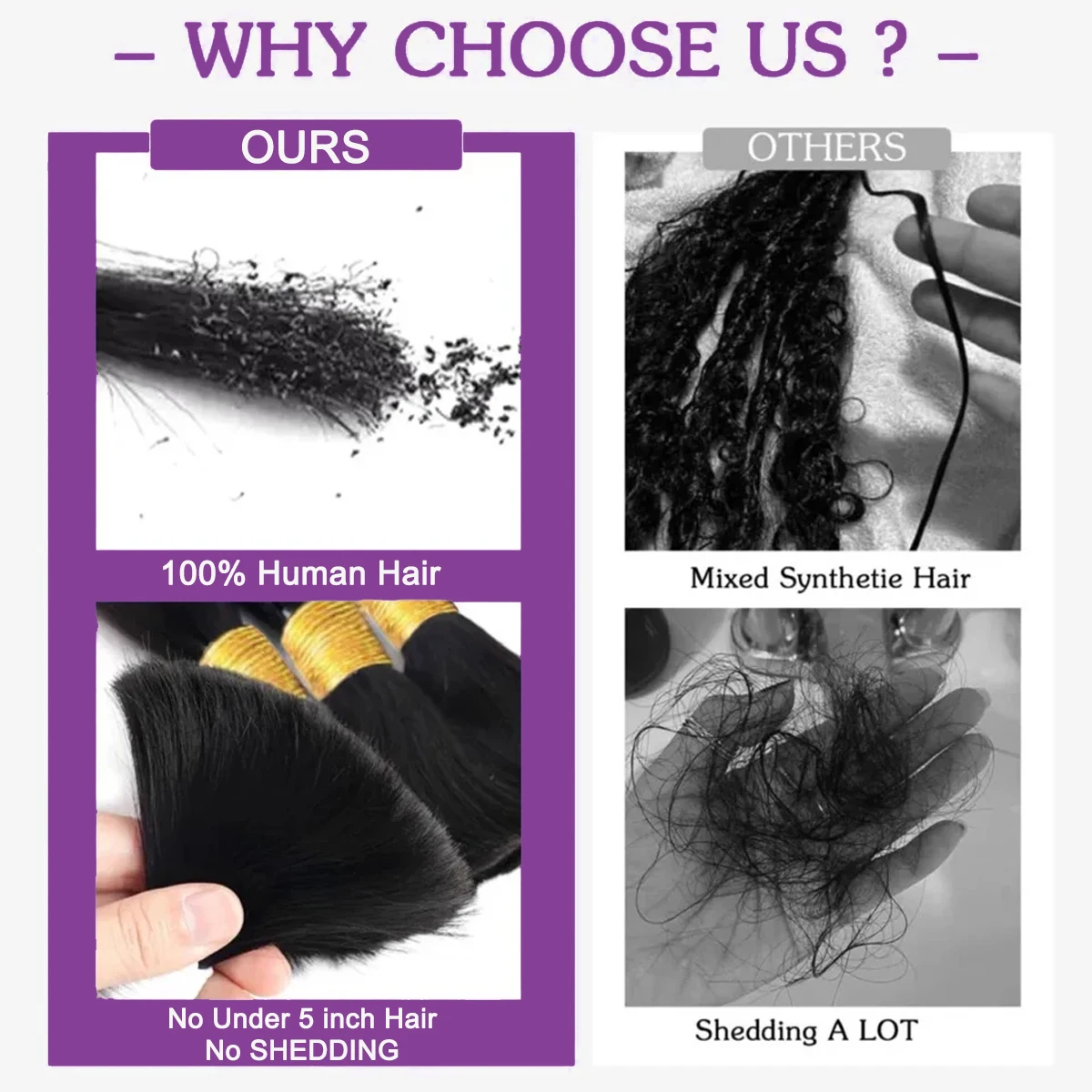 بوهو جديلة غريب مستقيم مايكرو الشعر البشري السائبة تجديل 100% شعر الإنسان غير المجهزة تمديد لا لحمة للمرأة اللون الطبيعي #6