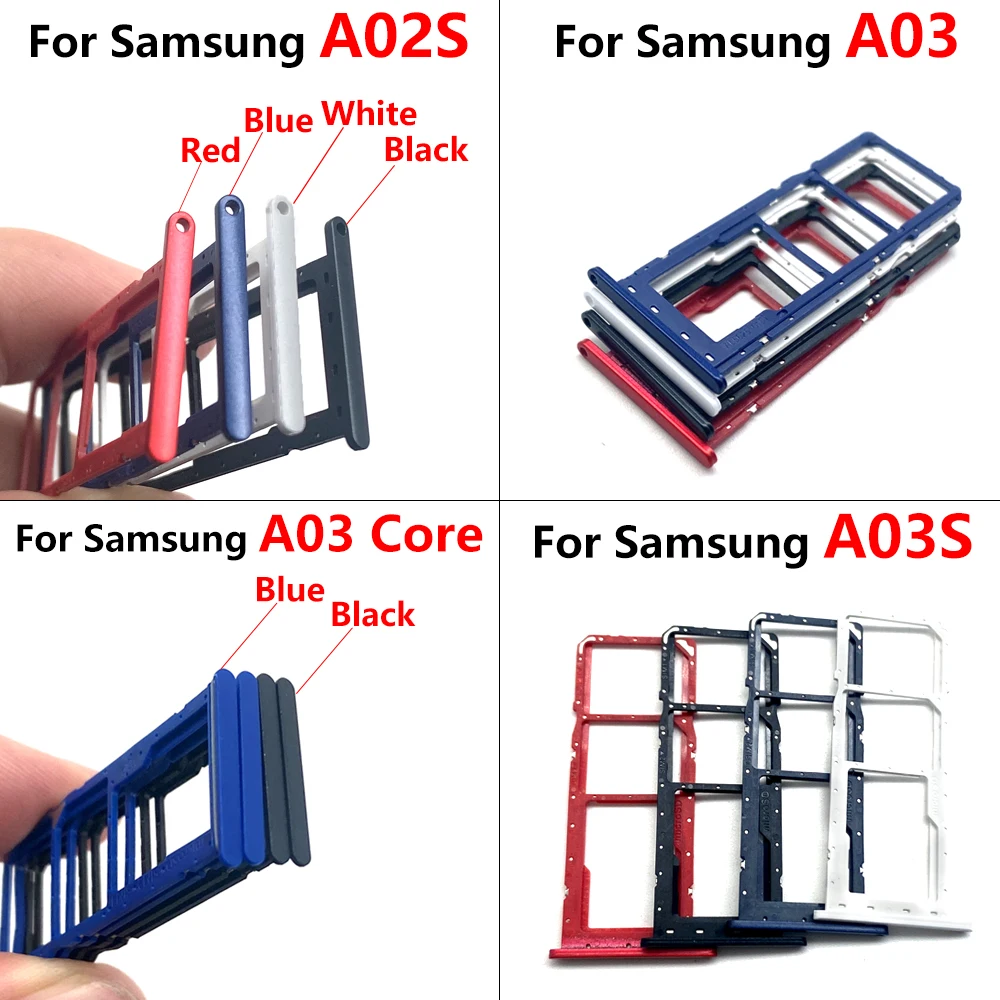 Bandeja de cartão SIM para samsung a02s, a03s, a03 core, adaptador de cartão dual sim, leitor micro sd, novo