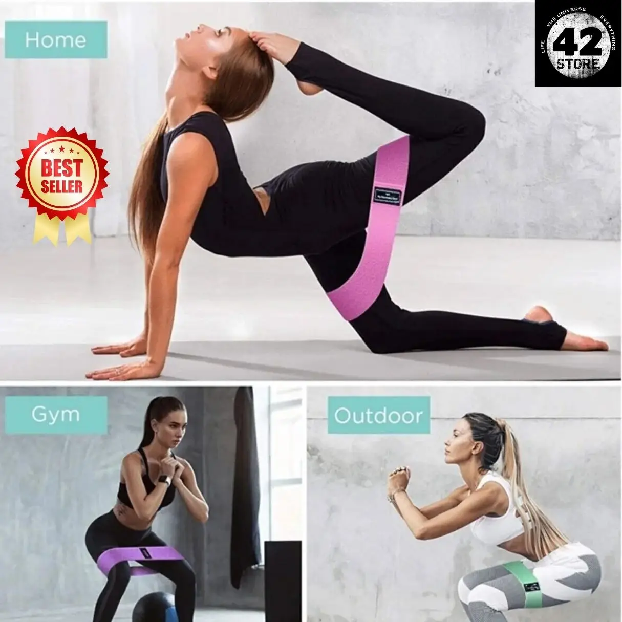 Loop Band Resistance Band Sports Exercise Aerobics Pilates Squat Band Fitness Yoga Set of 3