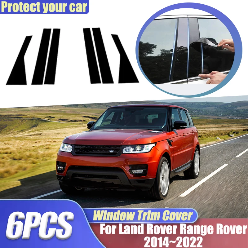 

Для Land Rover Range Rover Sport L494 6 шт. 2014~2022 автомобильные накладки на окна карбоновые серебристые B C стойки аксессуары для центральной колонки