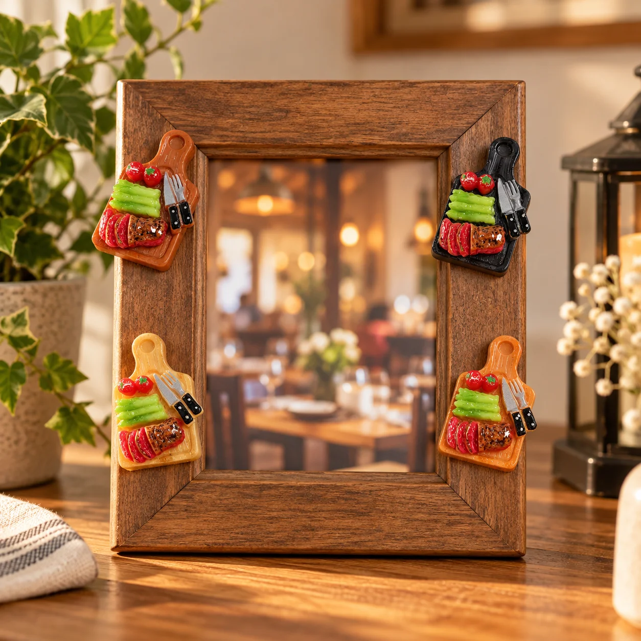 Dollhouse Miniature Food Play Scene Decoration Mini Wooden Chopping Board Steak Vegetable Platter Doll Accessories