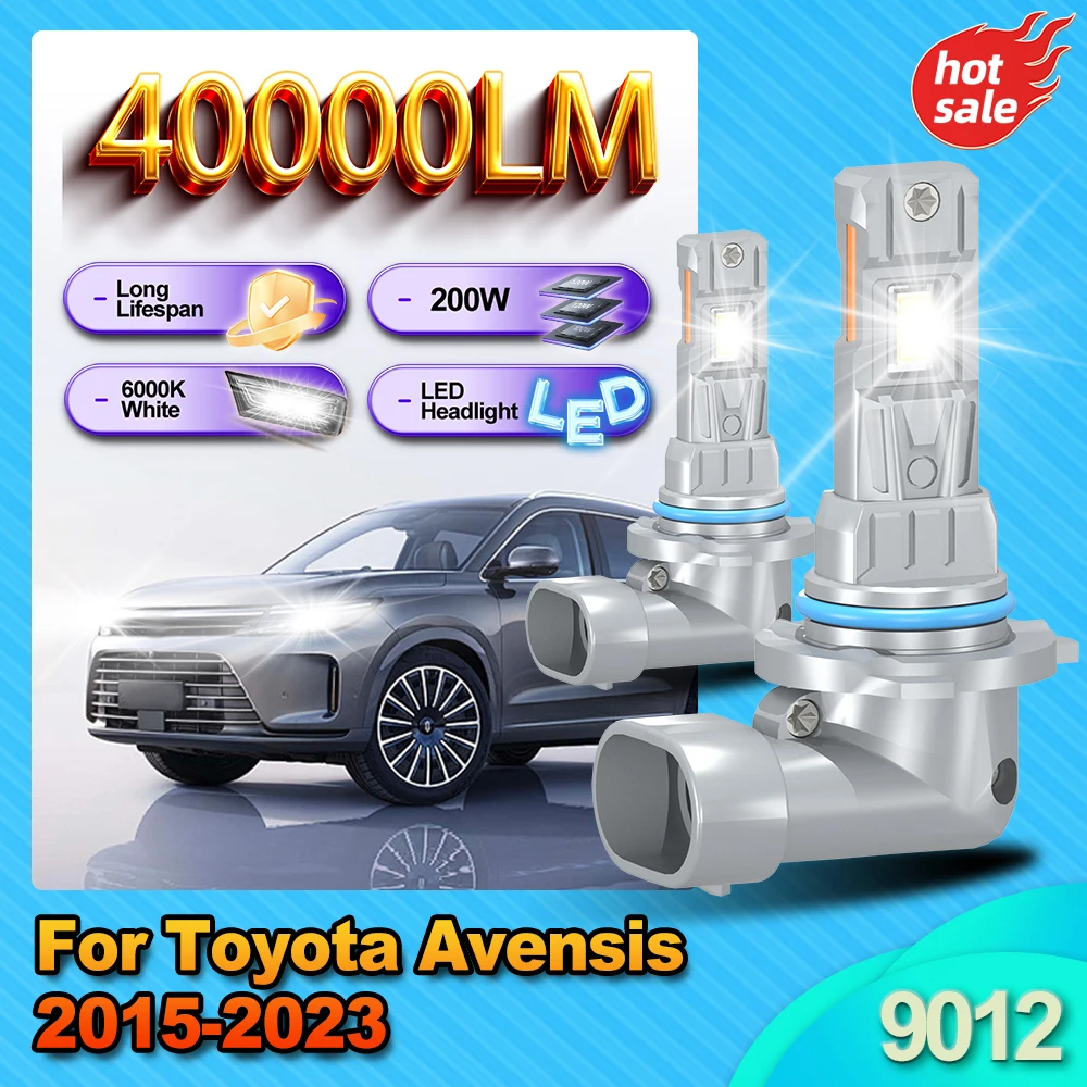 

40000LM HIR2 Led Headlight 200W Canbus 9012 Car Bulb High Power 6000K Ampoule Headlamp 12V For Toyota Avensis 2015 2016-2023