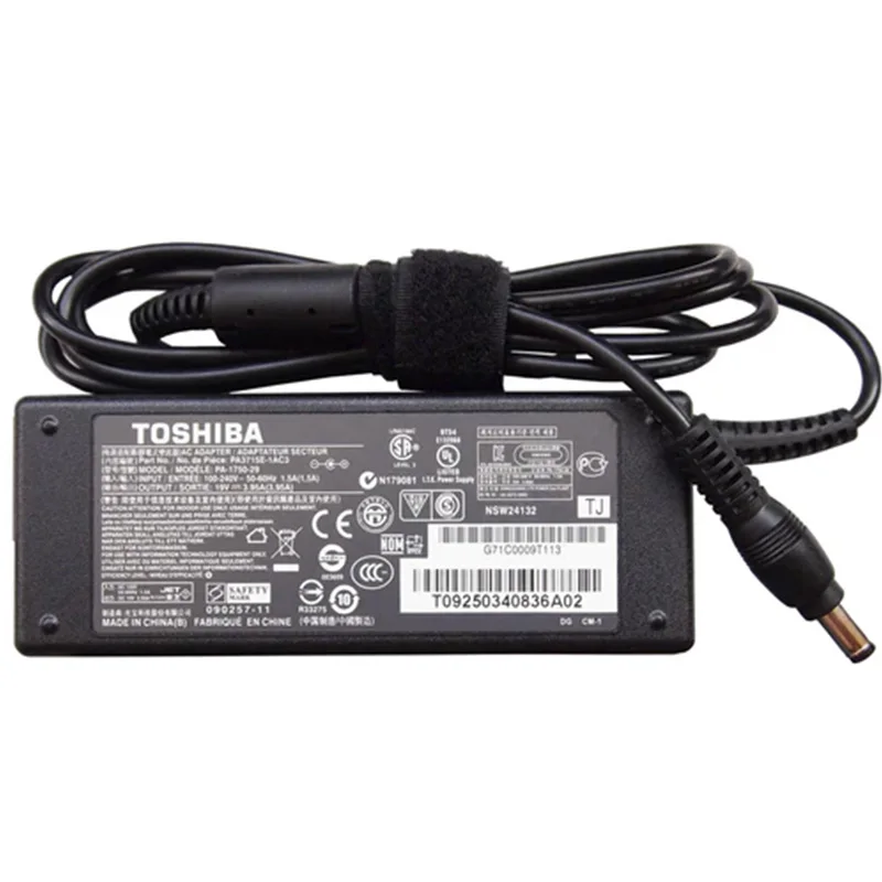 Toshiba 75W 100% Original AC Adapter Charger 19V 3.95A PA3715E-1AC3 for Toshiba Satellite Notebook Series, 5.5*2.5mm