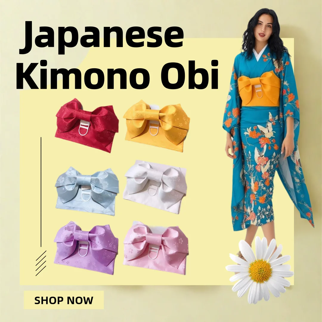 Japanese Traditional Kimono Belt Women Corset Tassel Belt  Bow style design Yukata Crane Haori Obi Asian Waist Belts