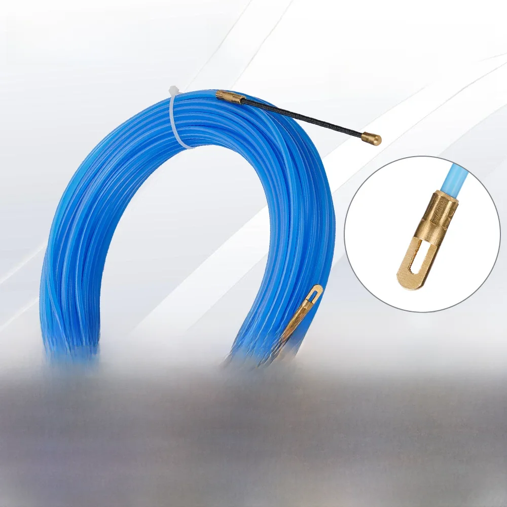 Extrator de cabo de fibra de vidro, 4mm, 5m ~ 40m, dispositivo guia de cabo elétrico, duto de nylon,