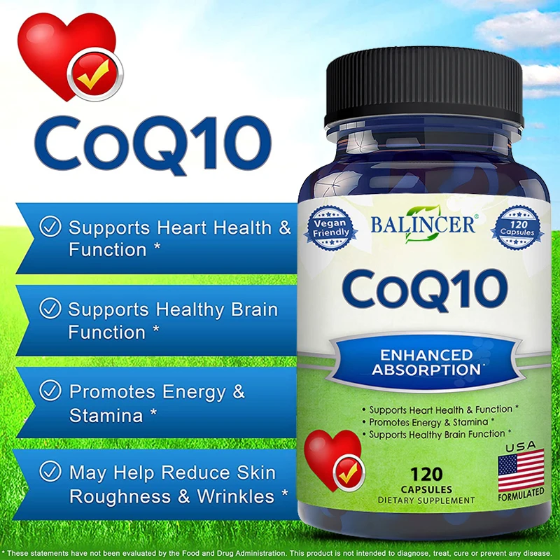 Balincer Coenzyme Q10-400mg - Supports energy production, core and circulatory health - immune support, non-GMO