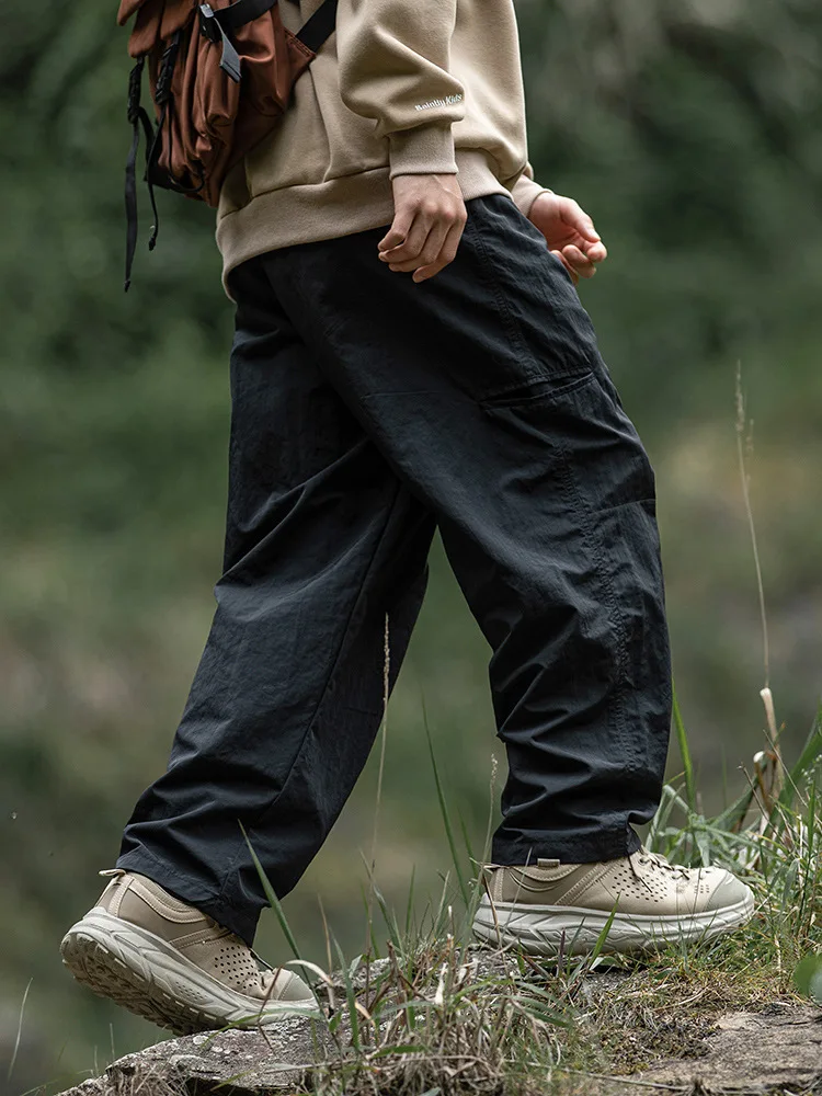 Autumn Cargo Pants Men 2024 100% Nylon Safari Style Solid Double Side Pockets Men Pants Outdoors Quick Dry Tourism Men Clothes