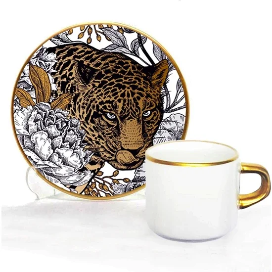 

Toygar Asena Turkish Coffee Set of 6 Leopard