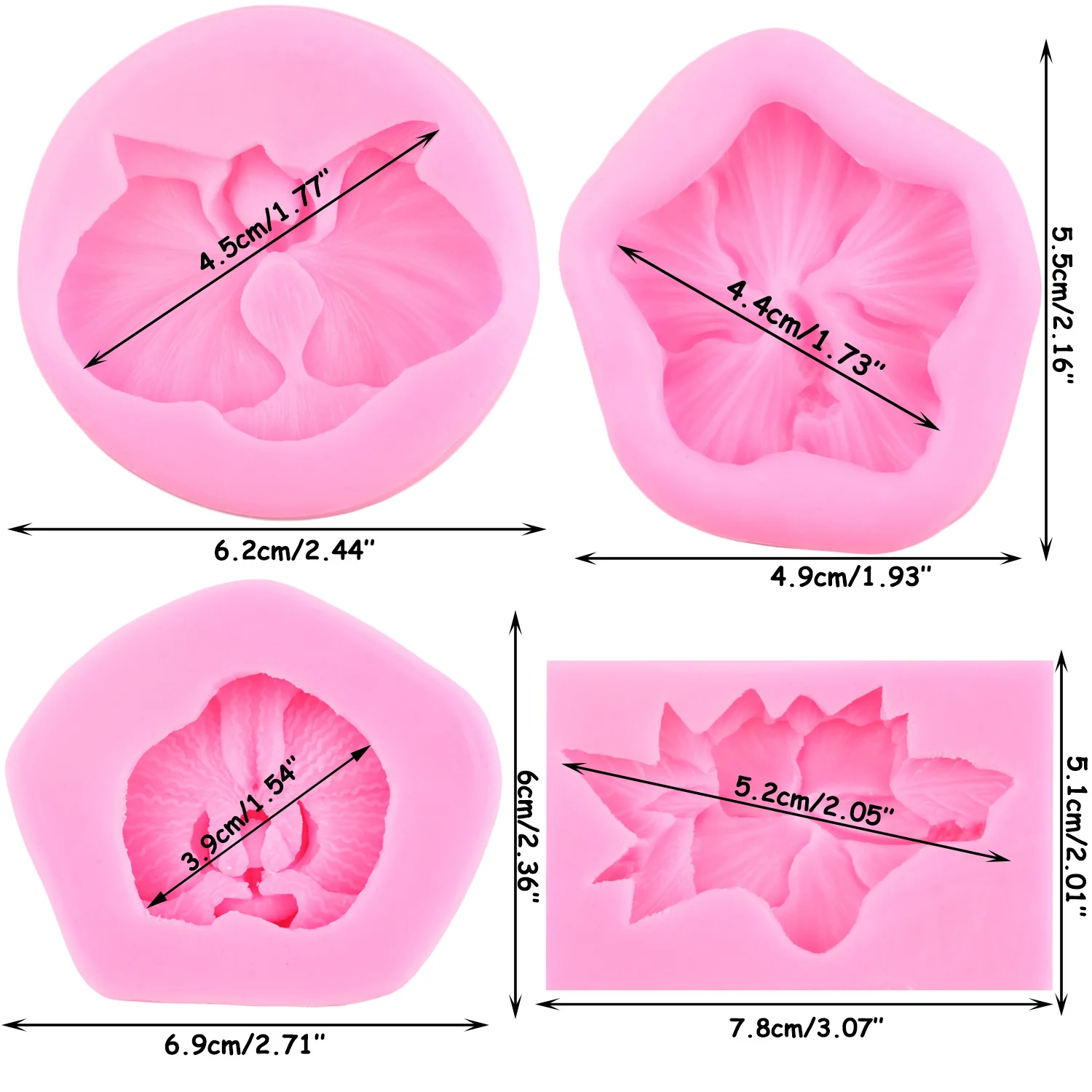 Orchid Hibiscus Flower Silicone Mold Cupcake Topper Fondant Cake Decorating Tools Candy Resin Clay Chocolate Gumpaste Moulds