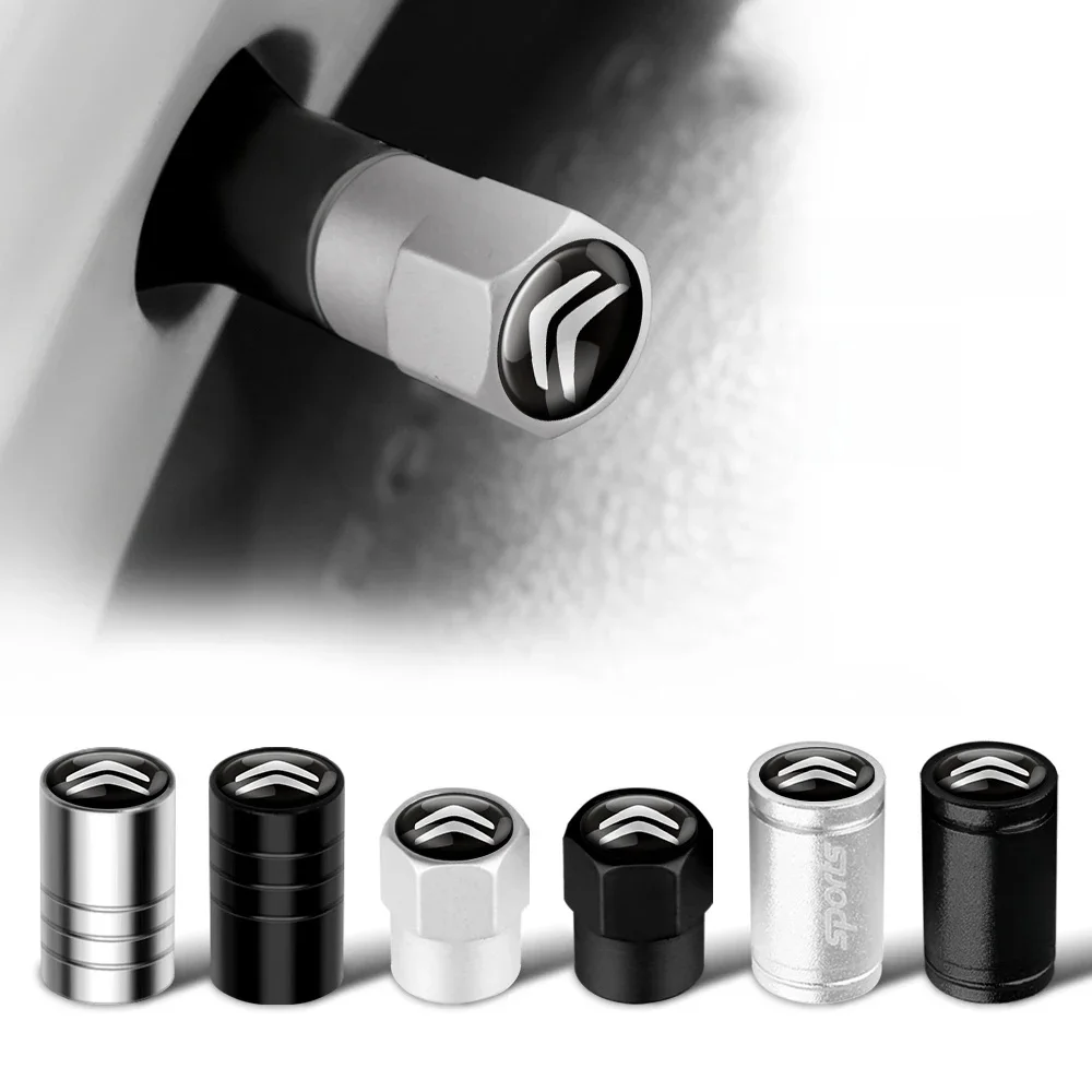 Couvercle de Valve de pneu de roue de voiture en métal, 4 pièces, cache-poussière, accessoires automobiles pour citroën C1 C2 C3 Grand C4 Picasso C4L VTS C-ELYSEE DS DS3
