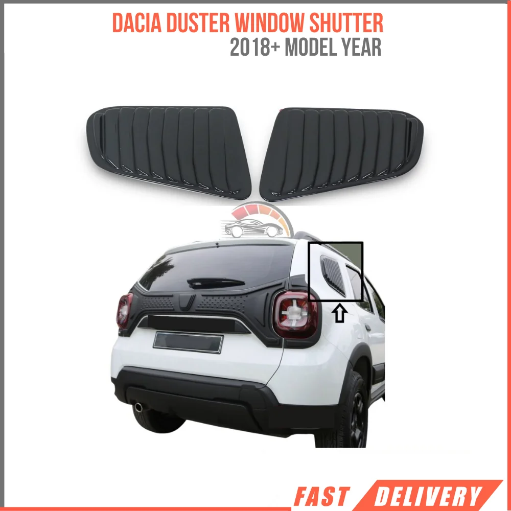 For Dacia Duster 2018 + Black Butterfly Glass Place 2 Pieces Rear Ventilation Window Shade Sun Shade Cover Spare Parts