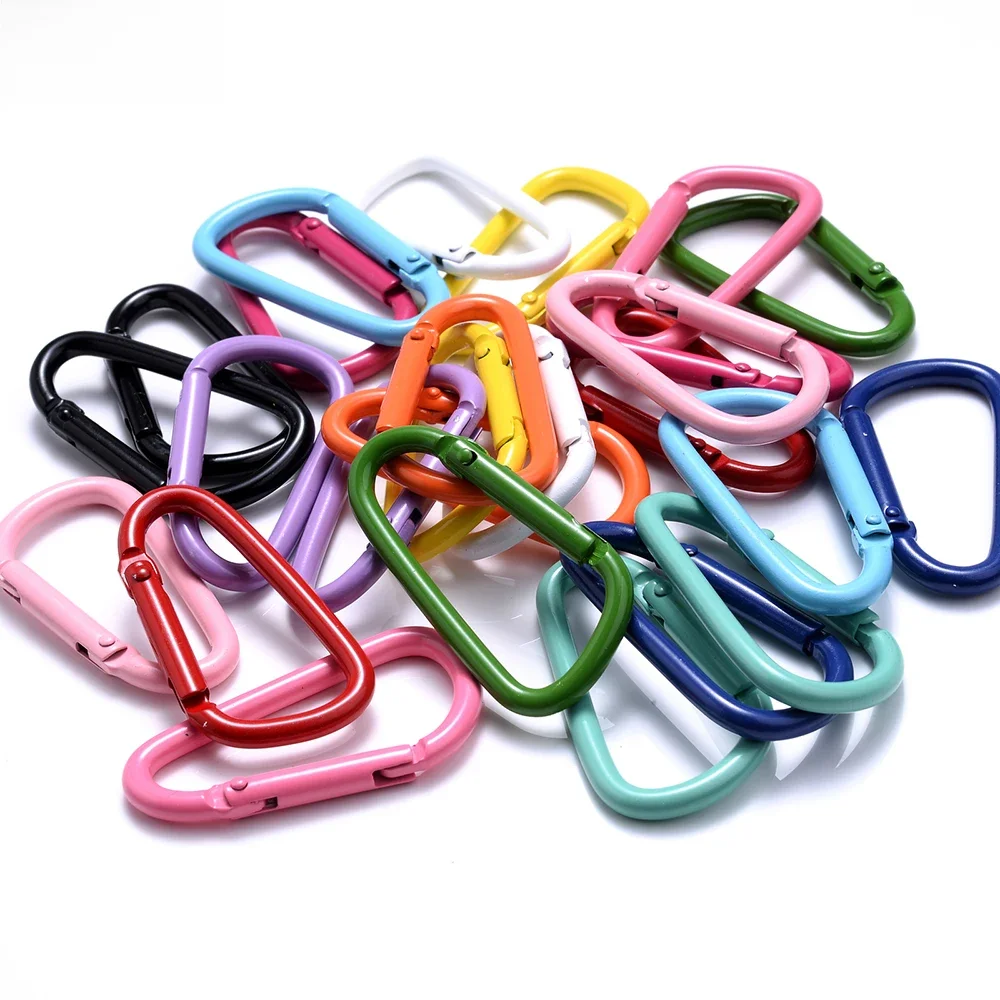 iYOE 5pcs/Lot 45x24mm Mix D Karabińczyk Kolorowy brelok ze stopu Haczyki do tworzenia biżuterii Złącze breloka DIY Findings — zdjęcie 2