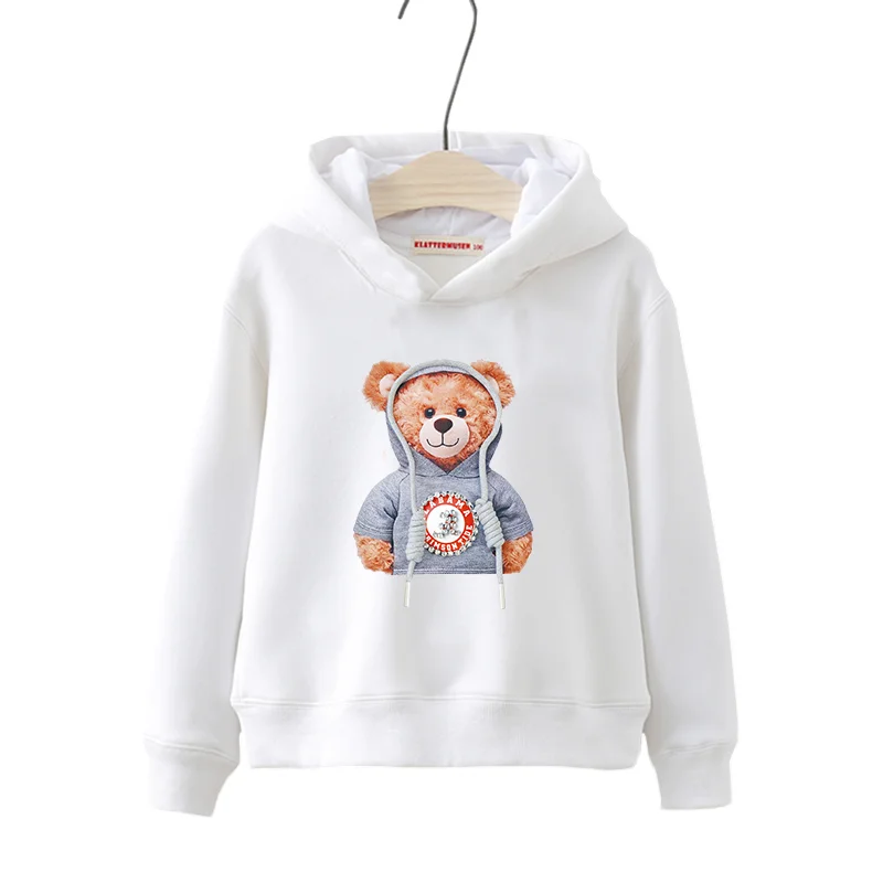 Teddy bear Hoodie Kids Children Girl boy childre cartoon Street casual hip-hop  spring and autumn  Sweatshirt Long sleeved