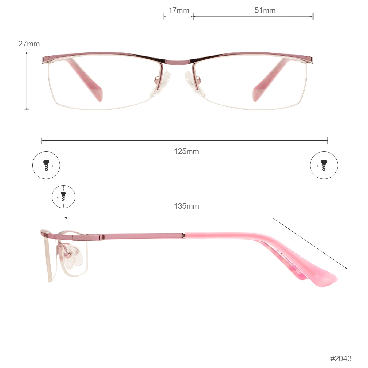 Vintage Metal Half Rim Female Eyeglasses Frame Browline Semi Rimless Colorful Spectacle Women Reading Glasses Presbyopic Glasses
