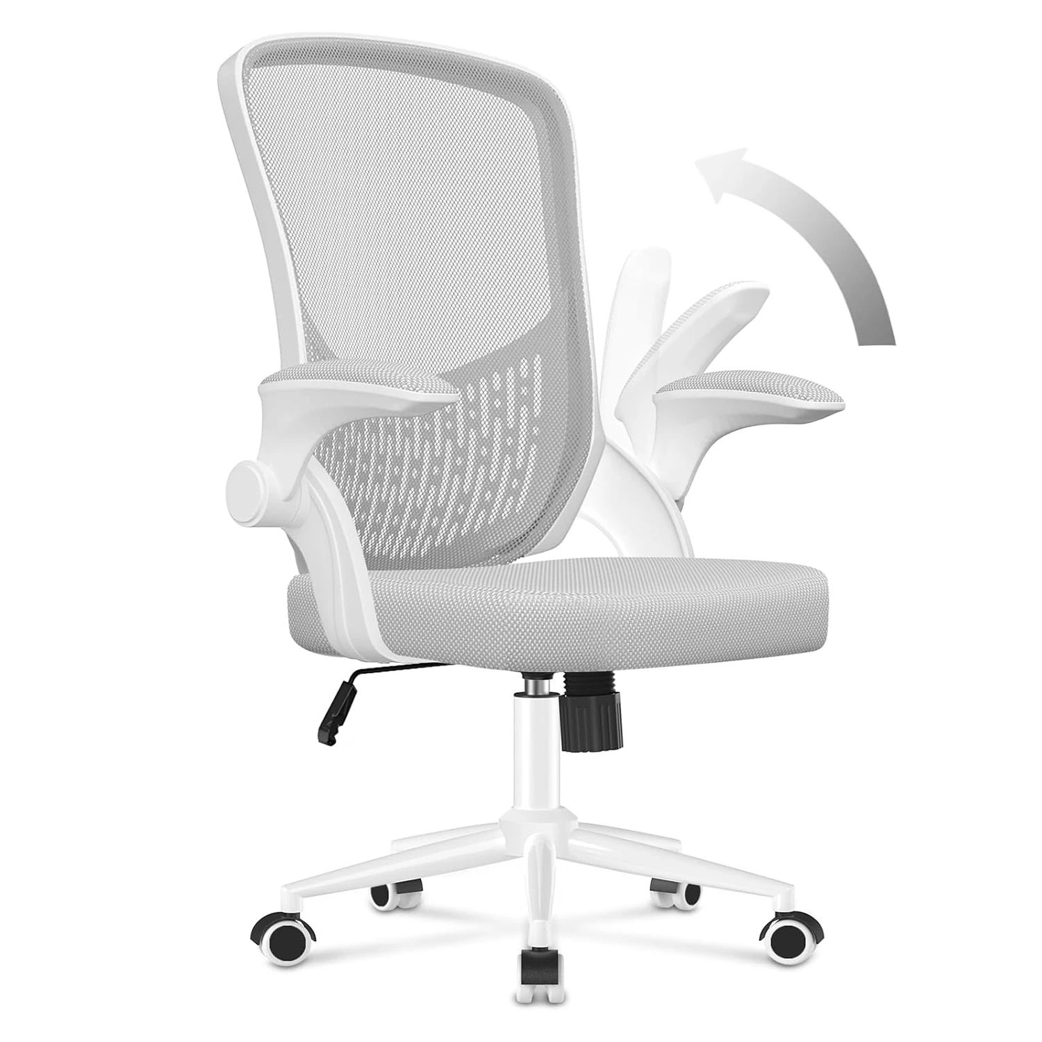 Office Chair Ergonomic Desk Chair 90° Flip-up Armrest Lumbar Support Height Adjustable Computer Chair for Home Office