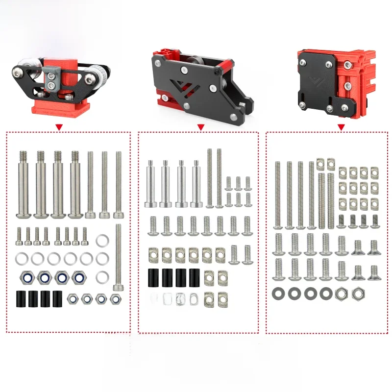 Mellow CNC VzBoT 330 AWD Drukarka 3D Aluminiowe mocowanie silnika AWD i śruby bramowe osi Y Zestaw zawiera śruby tytanowe — zdjęcie produktu 7