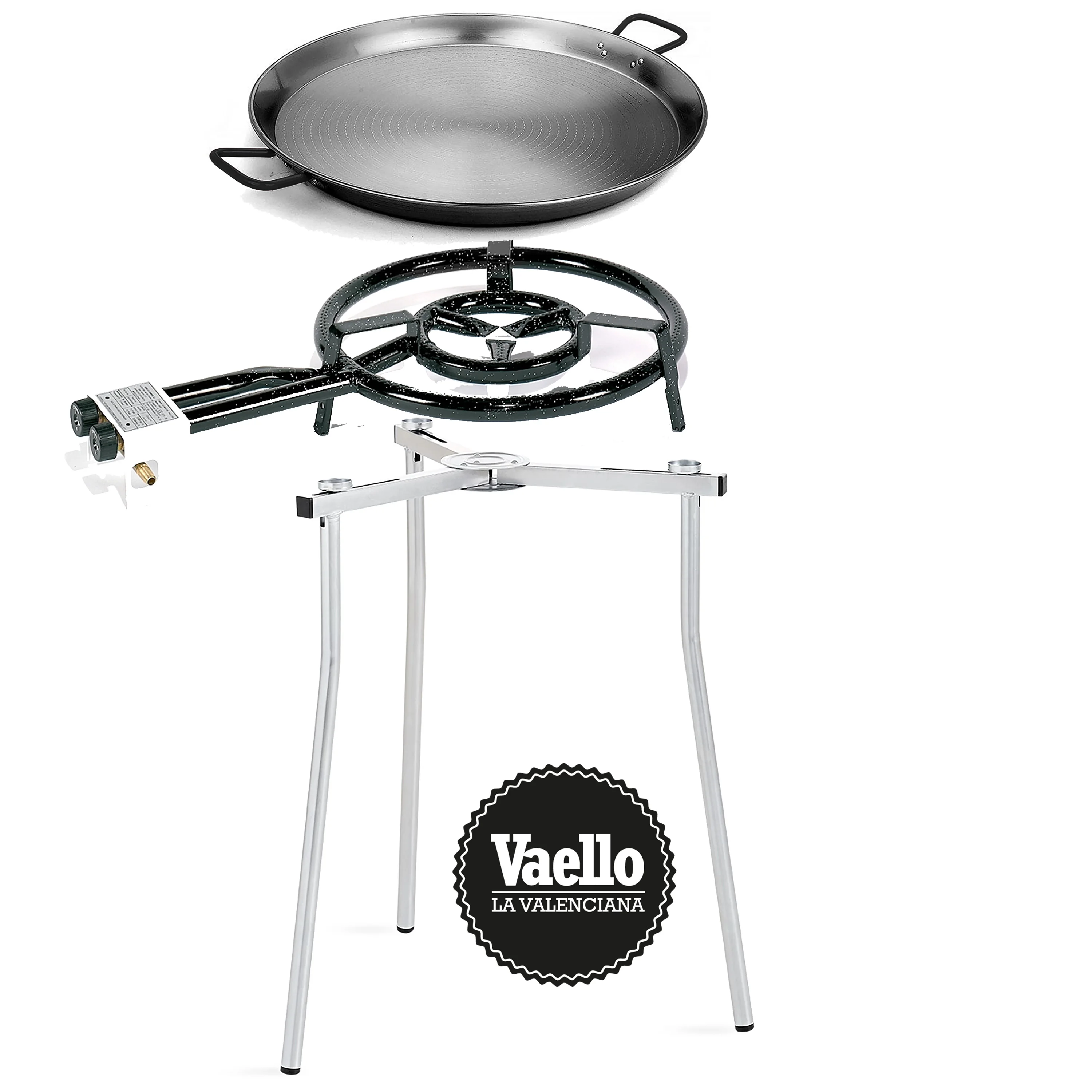 Pellera Paellero Paellero Spanish Paella cold-rolled steel steel coated in Zinc rices Fideua grill 72cm high x 60 cm diameter 28-53 cm opening