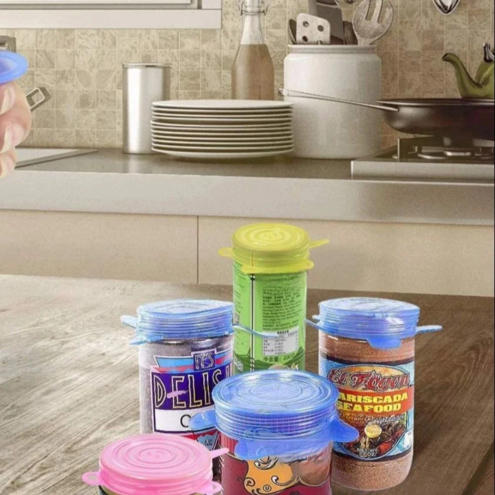 Couvre-aliments extensibles en silicone, 14 pièces Cmiracle, couvercles réutilisables et durables en silicone pour tasses, petits bols, canettes de soda, pots de yaourt