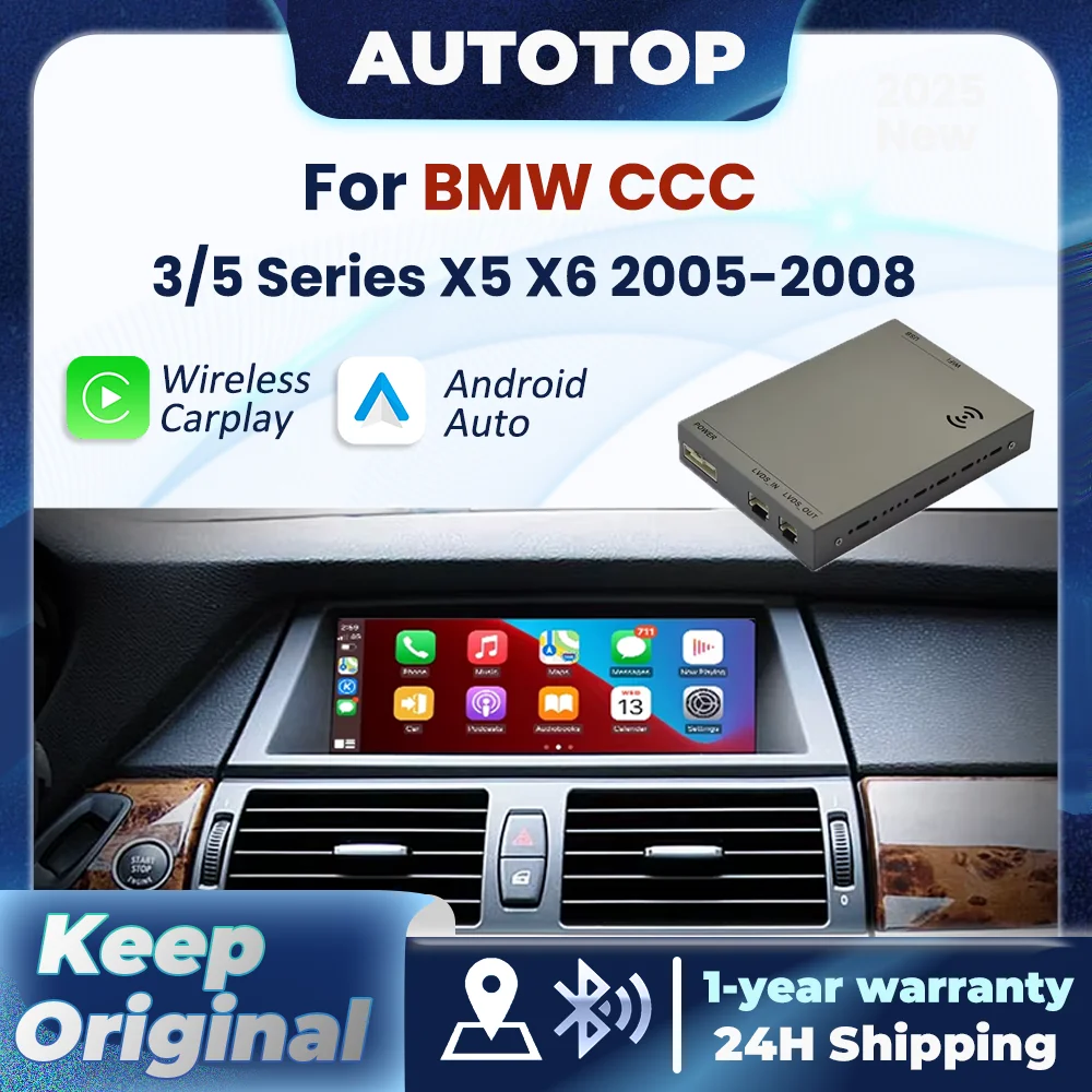 Drahtlose CarPlay Android Auto Decoder Für BMW CCC 3 5 Serie X5 X6 E90 E91 E92 E93 E60 E61 E70 E71 E72 BT AUX Spiegel Link Modul