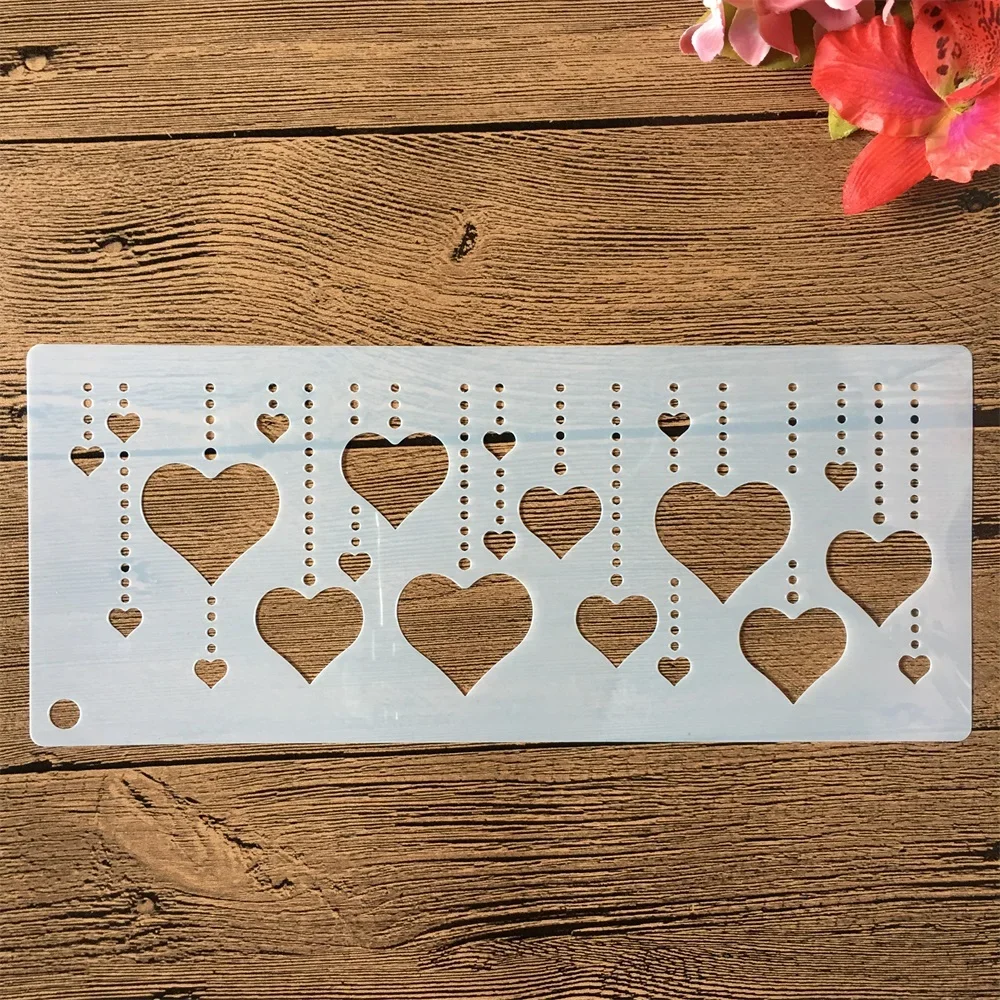 32*10cm miłość wisiorki serca DIY Craft Layering szablony malowanie Scrapbooking tłoczenie szablony do albumu karta papierowa szablon — zdjęcie 2