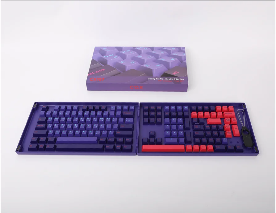 COX CX157 PBT This Color injection keycap tray set (Blue Betta)