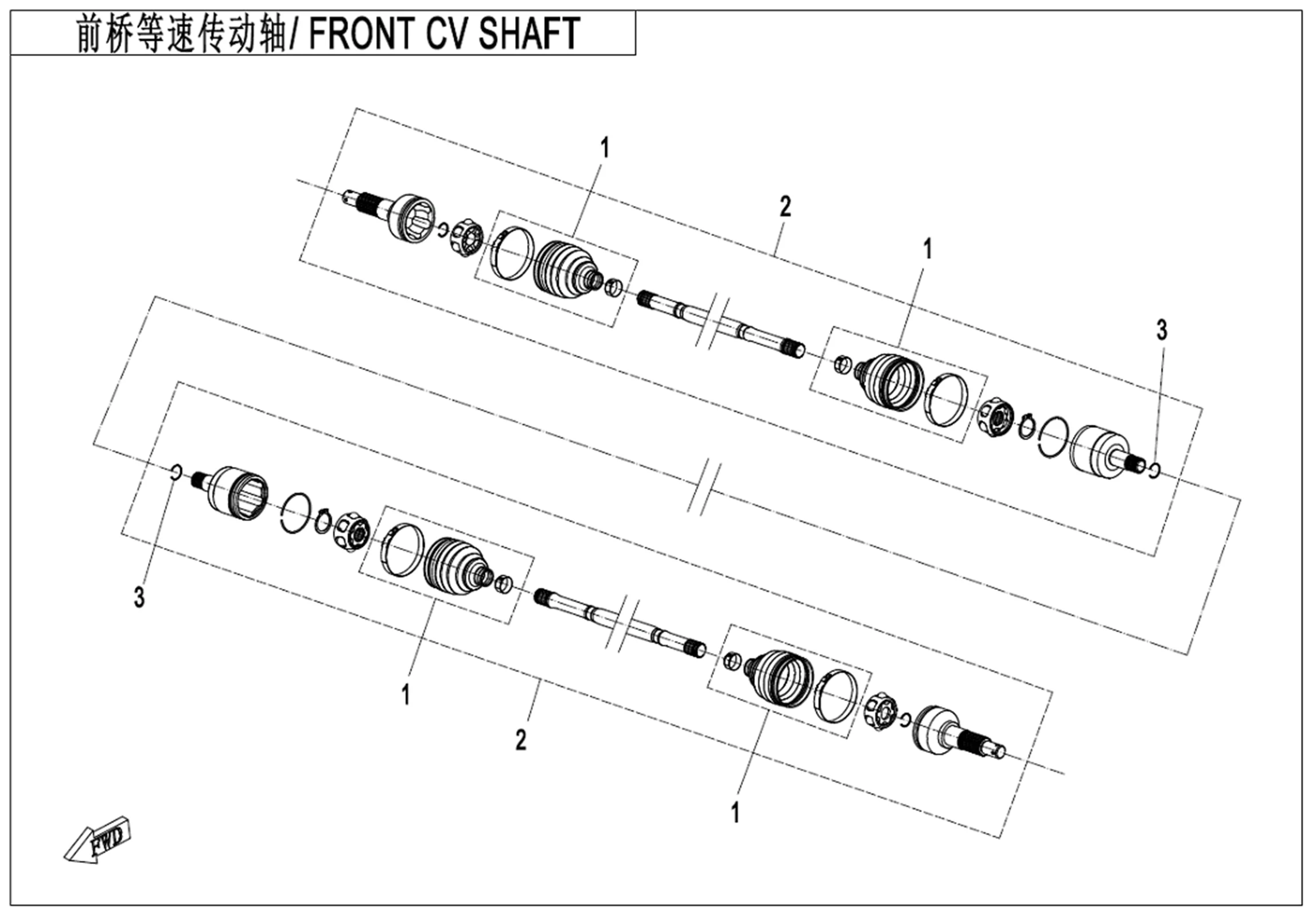 Front Left Drive Shaft Front Axle Right CV Shaft for CF Cforce 800 XC CF800AU-2A 850 1000 Overland CF1000AU ATV 9AY0-270100