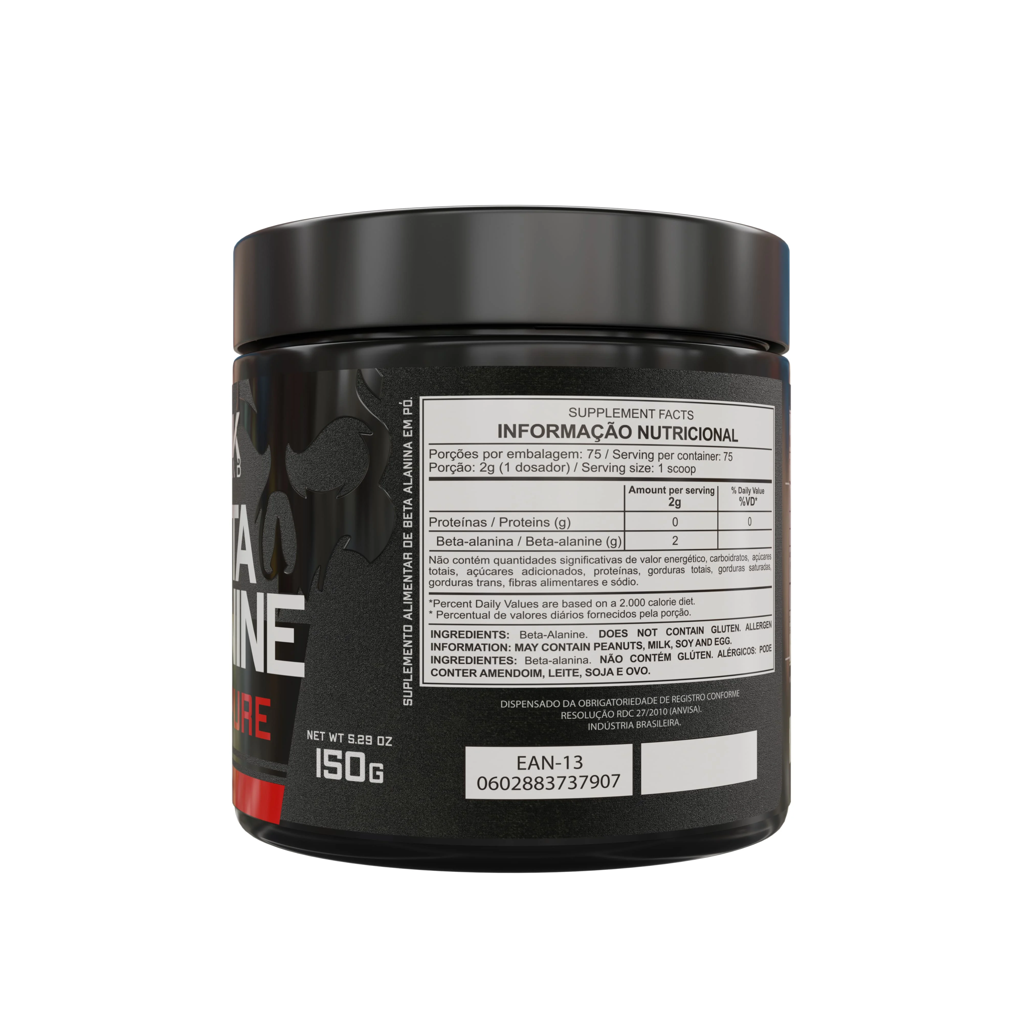 Beta Alanine 100% Pure Dark Lab 150g-More Performance and Best Performance - Beta Alanine 2000mg, Pre Workout